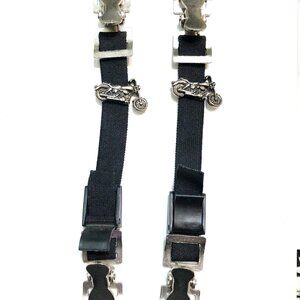 Tennessee Leather Unisex Motorcycle Medallions Riding Pant Alligator Clips 💸